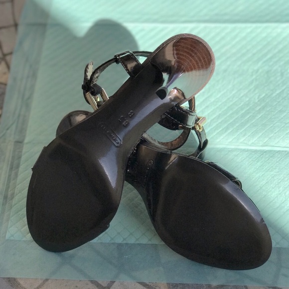 Coach Signature-C Patent Leather High Heels in Dark Brown Size 6.5 - Picture 10 of 11